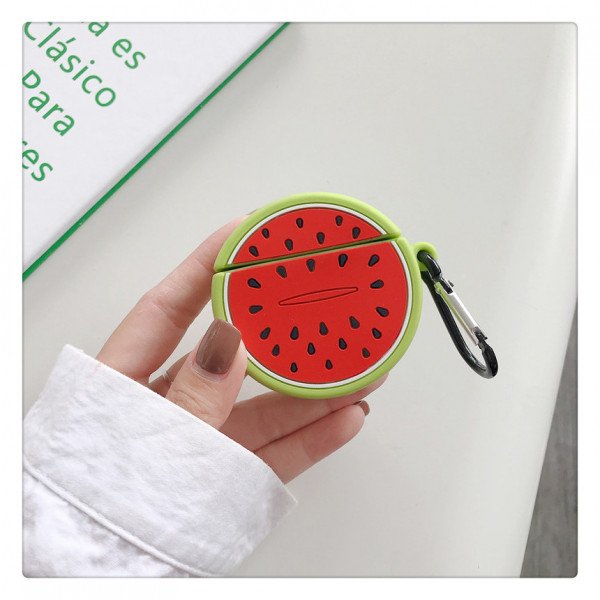 Wholesale Cute Design Cartoon Silicone Cover Skin for Airpod (1 / 2) Charging Case (Watermelon)